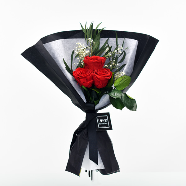 Rosenstrauß | Blumenstrauß mit Infinity 3 langstieligen | Rot Rosen